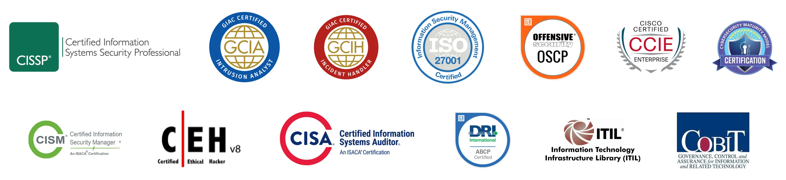 Collection of certification logos