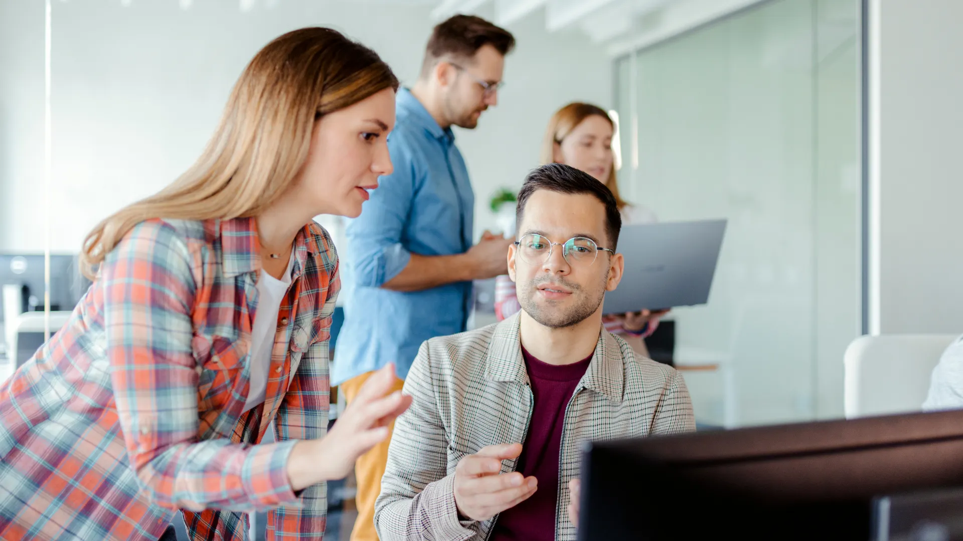 A group of people working together
